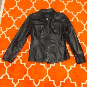 Lamb skin biker leather jacket